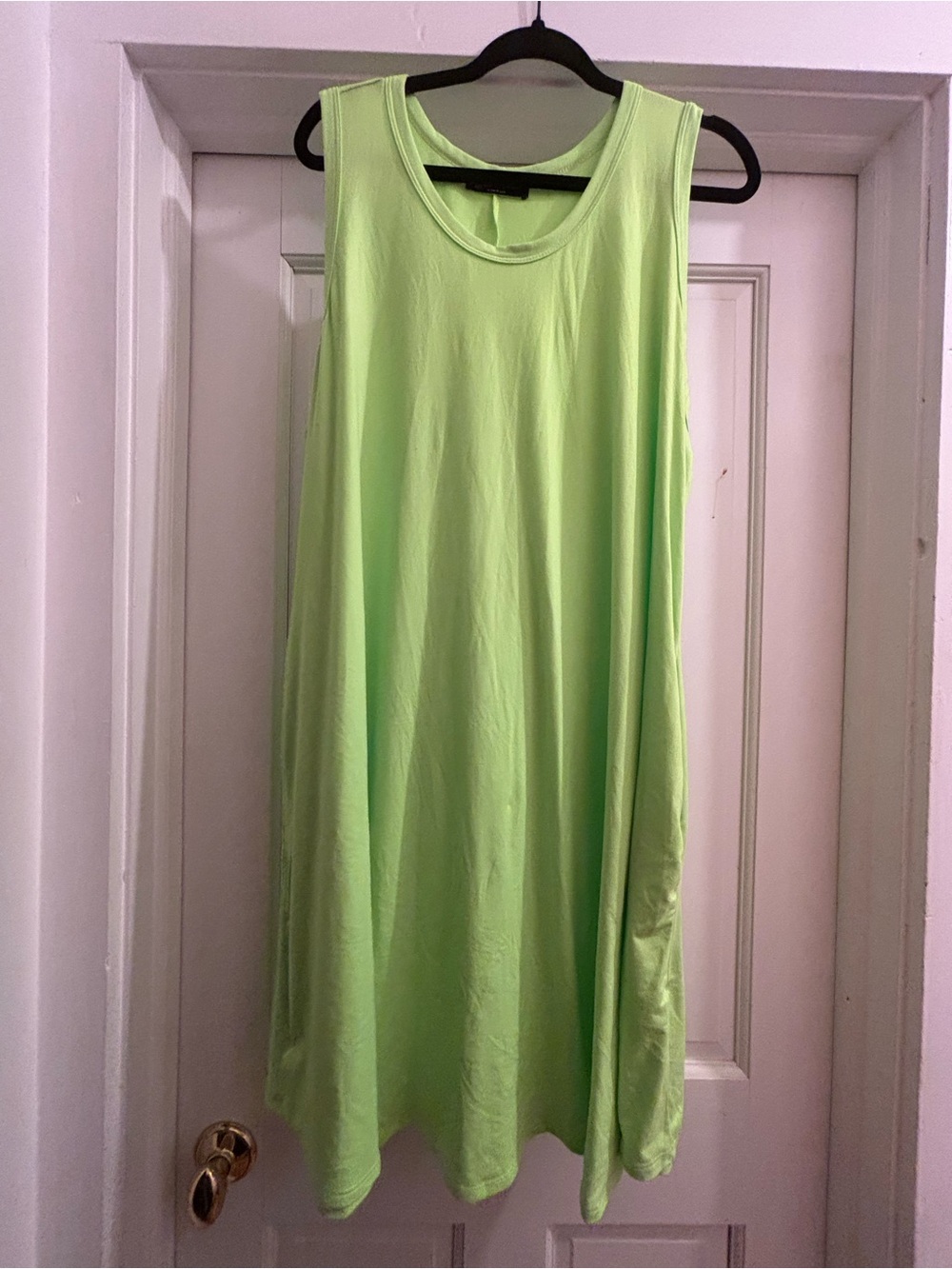 Lime Green Sleeveless Swing Dress